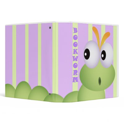 Cute BookWorm Notebook Vinyl Binders by dooni_notebooks
