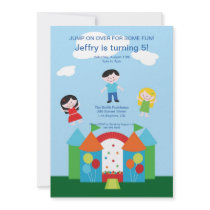 Cute Bounce House Birthday Party Invitation