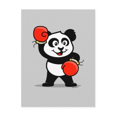 Cute Boxing Panda Post Card by cuteunion