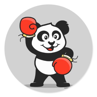 Cute Boxing Panda Round Sticker by cuteunion