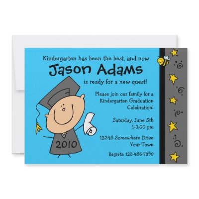 Cute Boy Custom Graduation Invitations by pinkinkart
