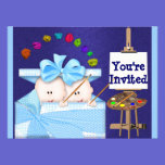 Cute BOY TWINS BABY SHOWER  INVITATION invitations