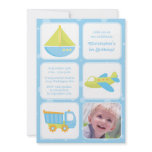 Cute boys travel time birthday party invitation