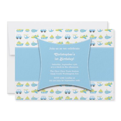 Cute boys travel time birthday party invitation by Jamene