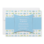 Cute boys travel time birthday party invitation