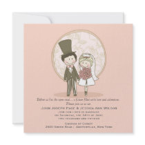 Cute Bride and Groom Wedding Invitation