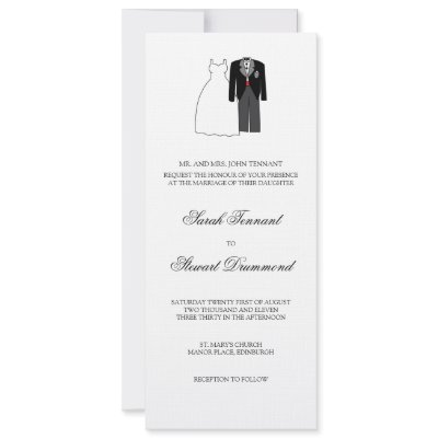 Cute Bride and Groom Wedding Invitation - slim by honey_moon