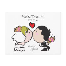 Cute Bride and Groom Wedding Postcards