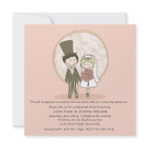 Cute Bride and Groom Wedding Rehearsal Dinner Invi Custom Invitation