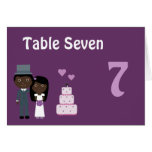 Cute Bride & Groom Ethnic Purple Seating Card