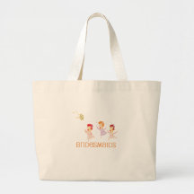 Cute, "Bridesmaids" Wedding design Canvas Bags