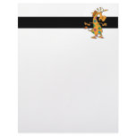 cute bright hippie flowers giraffe cartoon letterhead template