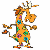 cute bright hippie flowers giraffe cartoon acrylic cut out