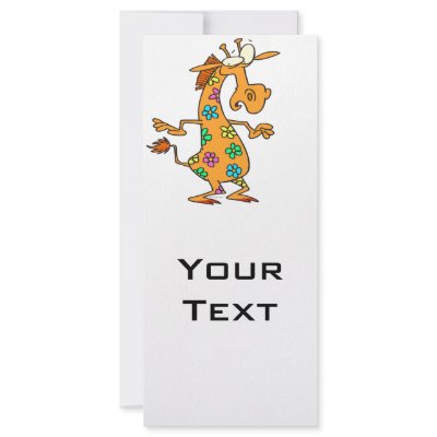 cute bright hippie flowers giraffe cartoon custom rack card by tooni_dooni