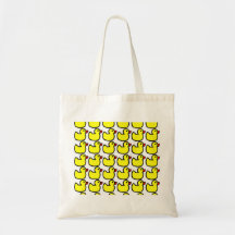 Cute Bright Yellow Rubber Ducky Pattern Canvas Bags