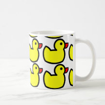 Cute Bright Yellow Rubber Ducky Pattern Mug