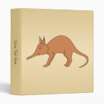 Cute Brown Aardvark 3 Ring Binders