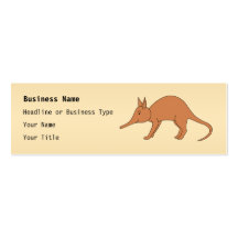 Cute Brown Aardvark Business Card Template