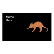 Cute Brown Aardvark Business Card Template