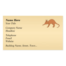 Cute Brown Aardvark Business Card Template