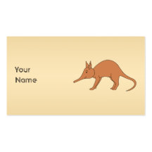 Cute Brown Aardvark Business Card Templates