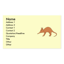 Cute Brown Aardvark Business Card Templates