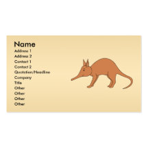 Cute Brown Aardvark Business Cards