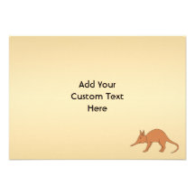 Cute Brown Aardvark Custom Announcements