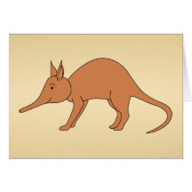 Cute Brown Aardvark Greeting Cards