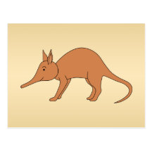 Cute Brown Aardvark Postcards