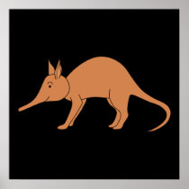 Cute Brown Aardvark Posters