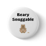 Cute Brown Bear Beary Snuggable Buttons