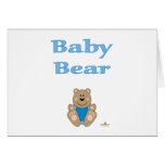 Cute Brown Bear Blue Bib Baby Bear Greeting Cards