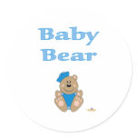 Cute Brown Bear Blue Sailor Hat Baby Bear Stickers