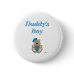 Cute Brown Bear Blue Sailor Hat Daddy's Boy Pin