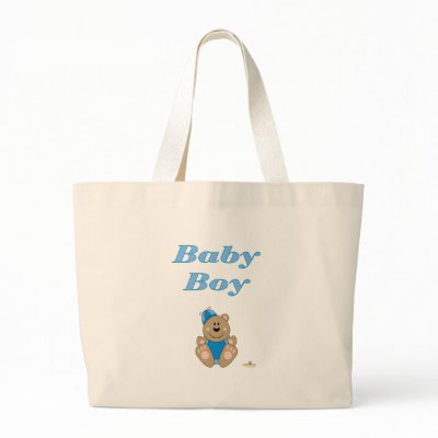 Cute Brown Bear Blue Silly Hat Baby Boy Tote Bag by animalacres