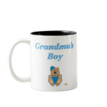 Cute Brown Bear Blue Snow Hat Grandma's Boy Coffee Mugs