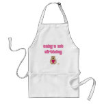 Cute Brown Bear Pink Bib Baby's 1st Birthday Aprons