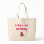 Cute Brown Bear Pink Bib Baby's 1st Birthday Tote Bag