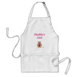 Cute Brown Bear Pink Bib Daddy's Girl Apron