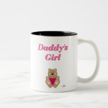 Cute Brown Bear Pink Bib Daddy's Girl Mug
