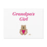 Cute Brown Bear Pink Bib Grandpa's Girl Postcard