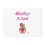 Cute Brown Bear Pink Sailor Hat Baby Girl Post Cards
