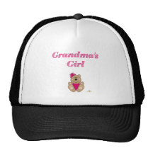 Cute Brown Bear Pink Silly Hat Grandma's Girl