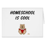 Cute Brown Bear Reading Homeschool Is Cool Card