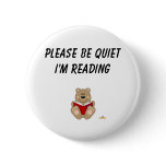 Cute Brown Bear Reading Please Be Quiet I'm Readin Pins