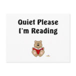 Cute Brown Bear Reading Quiet Please I'm Reading Post Cards