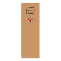 Cute Brown Bear Reading Read Learn Grow Bookmark Business Card