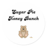 Cute Brown Bear Sugar Pie Honey Bunch Round Stickers