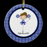 Cute Brown Haired Cheerleader Christmas Ornament ornaments